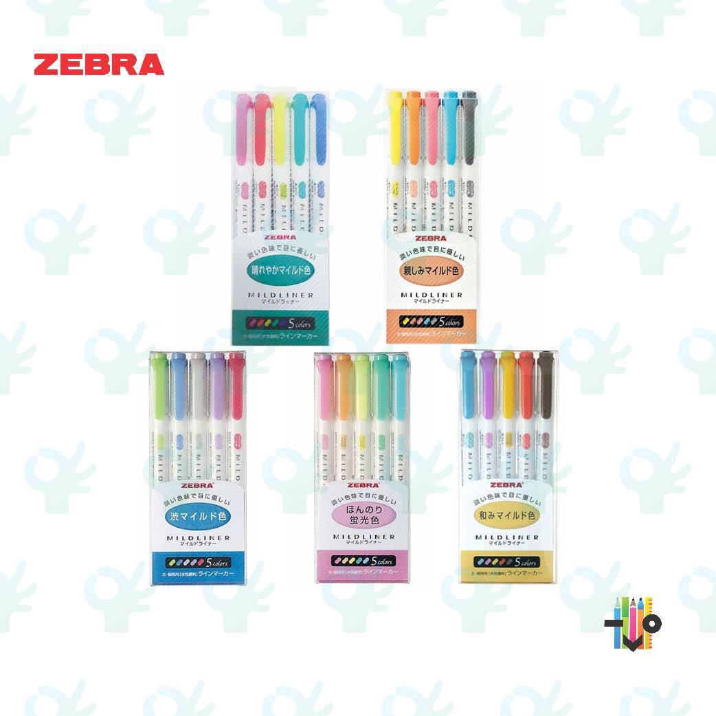 Zebra Highlighters Mildliner Highlighter (5 Colours/set)